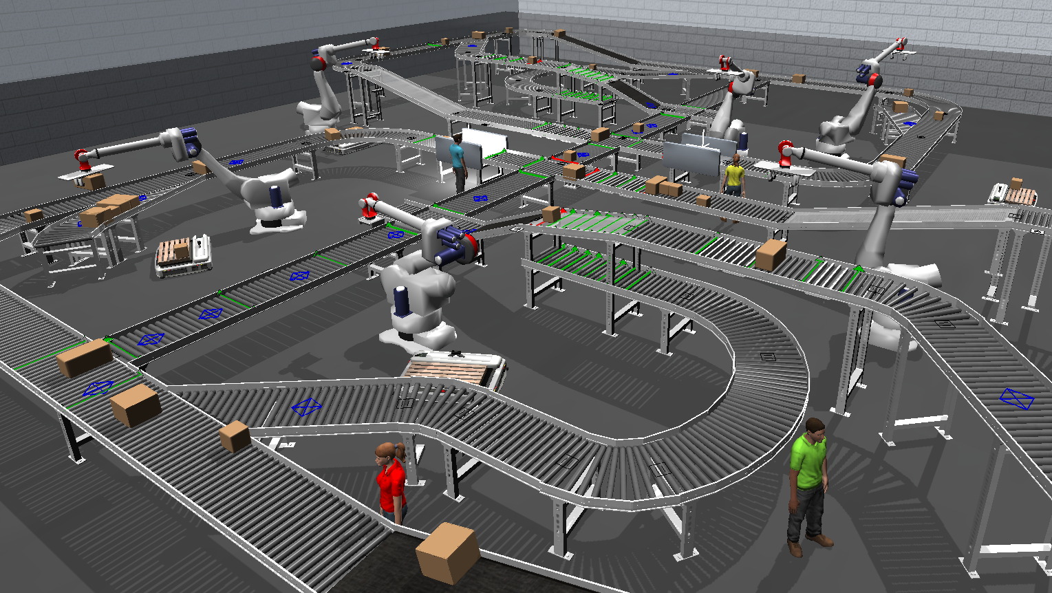 FlexSim Factory Conveyor AMR Operator